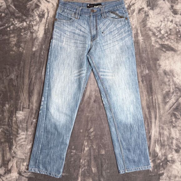 Vintage Y2K Mecca 32x34 Straight Fit Faded Blue Denim Jeans - Picture 1 of 7